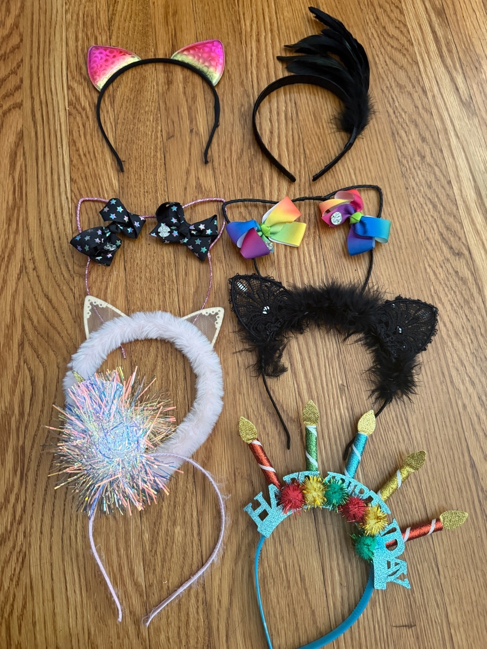 Jojo Siwa bow, Cat, feather, girls headbands